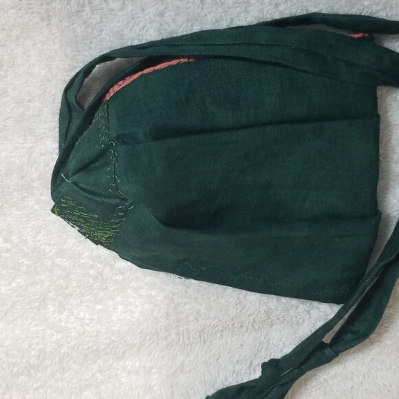 Cloth Face Mask - Silver/Copper Filters-Forest Grn - Picture 4 of 7